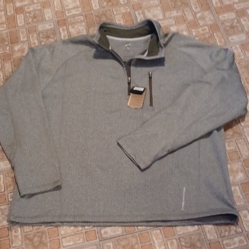 Noble Outfitters Gray Knit Pullover Brushed Fleece Inside UPF 50+